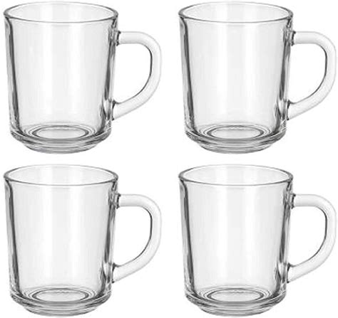 Amazon.com: Café Glass Coffee Mugs - Clear, 8 oz Great For Tea, Coffee ...