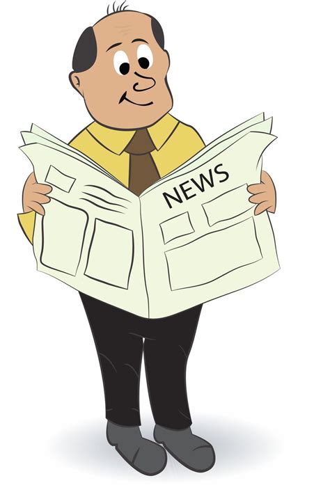 cartoon manager reading newspaper 14909796 Vector Art at Vecteezy