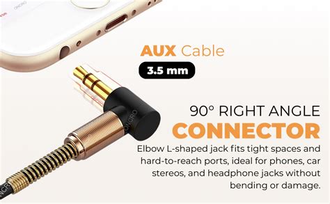 Amazon.in: Buy ONCRO® Black 3.5mm Male to Male Aux Cable L Shape Coiled ...