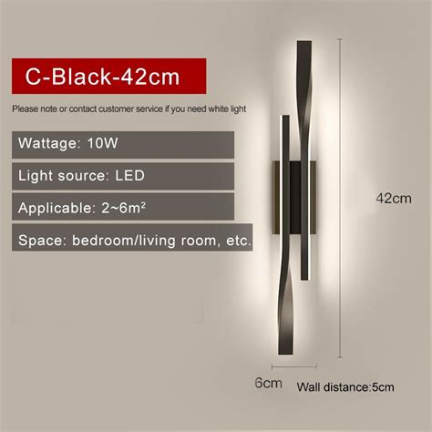 Hdc Modern Minimalist Living Room Bedroom Bedside Black LED acrylic wa