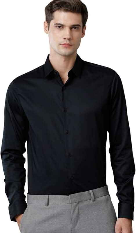 Amazon.in: Satin - Black Shirts: Clothing & Accessories