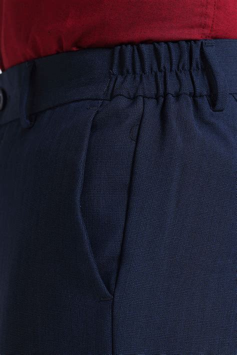 Ink Blue Stretchable Trousers For Men | Trousers | Formal Pants