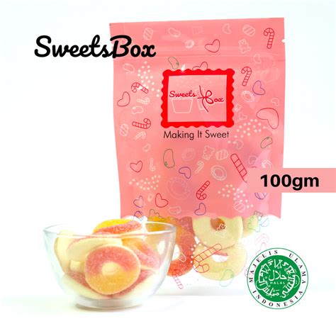 Haribo Peach Rings Halal Gummy Candy - 100g Repacked / Snack Tidbits ...