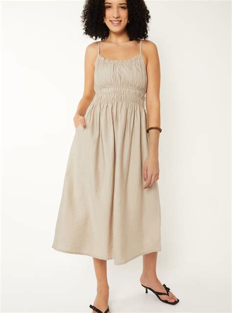 Buy Women Solid A-line Midi Dress Online at just Rs. 999.0 ...