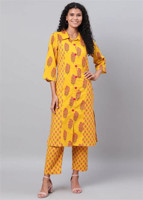 Get Floral Block Print Paneled Kurta & Pants Set at ₹ 1004 | LBB Shop