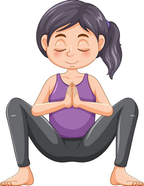 personaje de dibujos animados de postura en cuclillas de yoga 11668251 Vector en Vecteezy