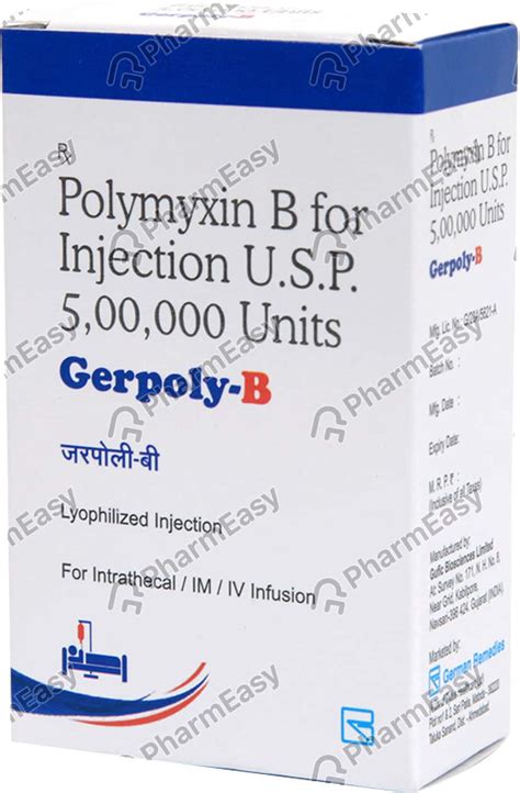 Buy Gerpoly B 500000 U Powder For Injection (1) Online at Flat 15% OFF ...