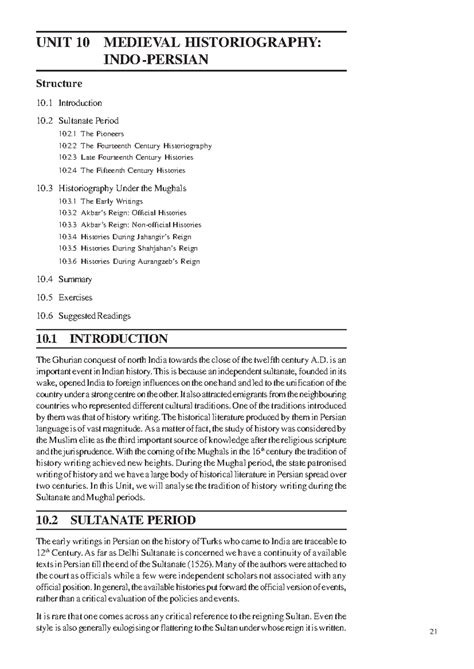 Unit-10: Lecture Notes on Medieval Historiography - Indo-Persian - Studocu