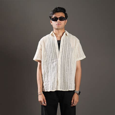 Cream Crochet Relaxed Fit Shirt – TheTreePie
