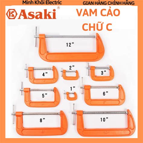 Cảo chữ C Asaki, cảo chữ G,vam chữ g kẹp gỗ,vam gỗ chữ c,vam cảo chữ c,vam kẹp chữ c,cảo vam chữ ...
