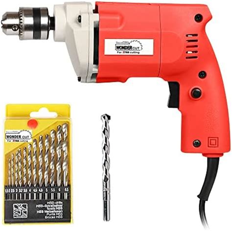 WONDERCUT WC-ED-10-R-CMB Drill Machine 10mm With Free 13Pcs HSS Drill ...