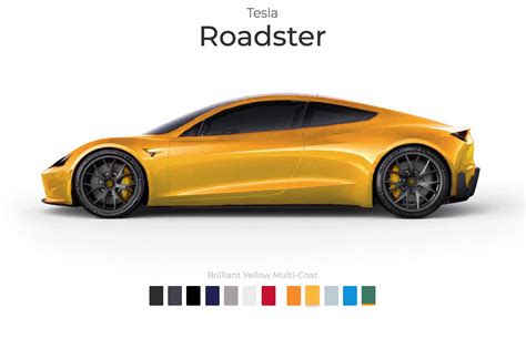 Tesla Roadster paint colors imagined in new interactive configurator