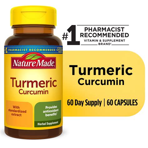 Nature Made Turmeric Curcumin 500 mg Capsules, Herbal Supplement, 60 ...