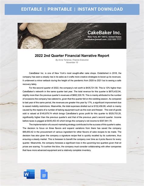 Narrative Report in Financial Statement Example 的图像结果