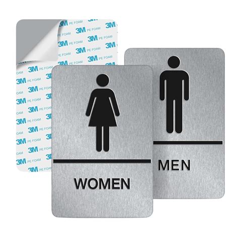 Paynads Men Women Silver Black Glass Door Acrylic Signage Sticker for ...