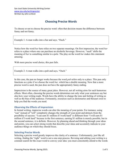 Image result for Using Precise Words in Writing