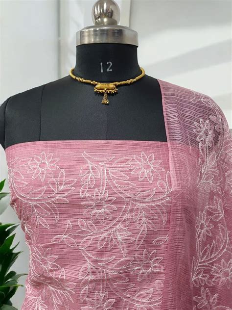 Bhagalpuri Kota Doria Cotton Slub Tepchi Embroidery Salwar Suit ...