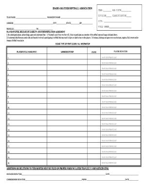 2012-2026 Form ID Player Waiver Release of Liability and ...