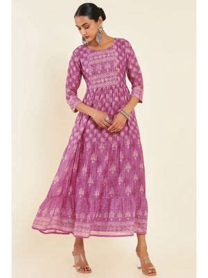 Buy Soch Women Pink Modal Printed Dress Online