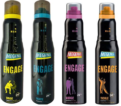Engage Urge, Tickle, Nudge and Mate Maga Pack Deodorant Spray for Men ...