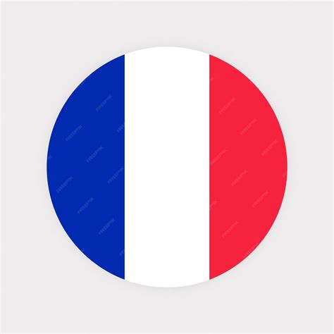 Bandera redonda de Francia | Vector Premium