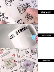 4 Sheets Small Inspirational Words and Phrases Sticker for Scrapbooking ...