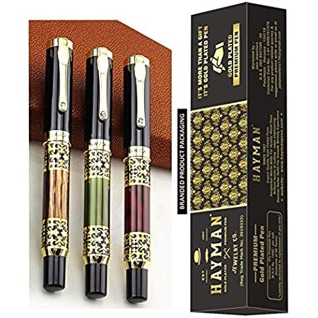 Hayman 24 CT Gold Plated Roller Pen with Gift Box (P4-P4) (PACK OF 2 ...