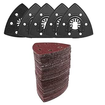SWZHAI 5 PCS 3.5" Oscillating Tool Sanding Pad & 125 Pcs 90mm Triangle ...