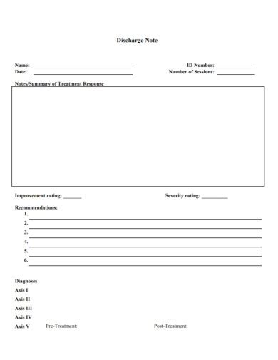 Image result for Discharge Progress Note Example