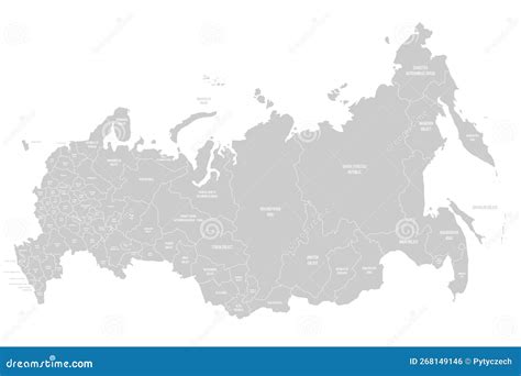 Blank Political Map Of Russia And The Republics