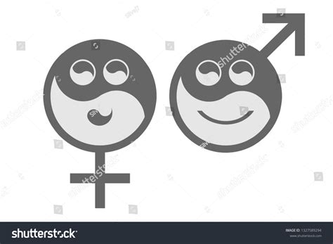 Yin Yang Emoji Male Female Stock Vector (Royalty Free) 1327589294