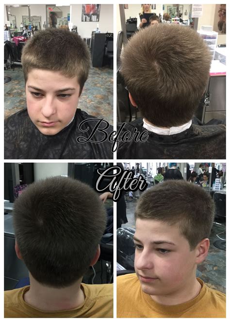 Haircut using clippers over clipper comb on sides and 1" clipper guard ...