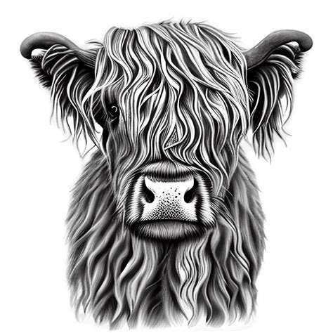 Shabby Highland Cow Illustration · Creative Fabrica