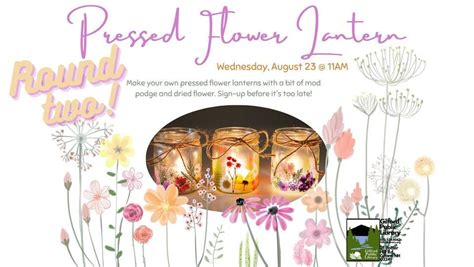 Pressed Flower Lantern: Round Two!, Gilford Public Library, 23 August ...