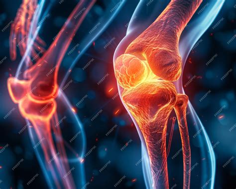 Ilustración digital de la anatomía de una articulación de rodilla ...