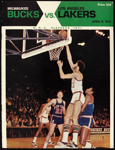 Lot Detail - 1971 Milwaukee Bucks vs. Los Angeles Lakers NBA Playoffs ...