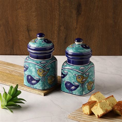 Whimsical Bird storage jar- Set of 2 – The Decor Mart