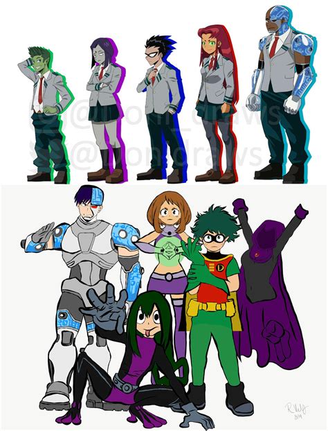 MHA x Teen Titans - by Rvalt17 and DoniDraws by JK7-Fan on DeviantArt - who was x in teen titans