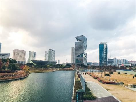 Incheon city, South Korea, 2021 - Big buildings in City Park of Incheon ...