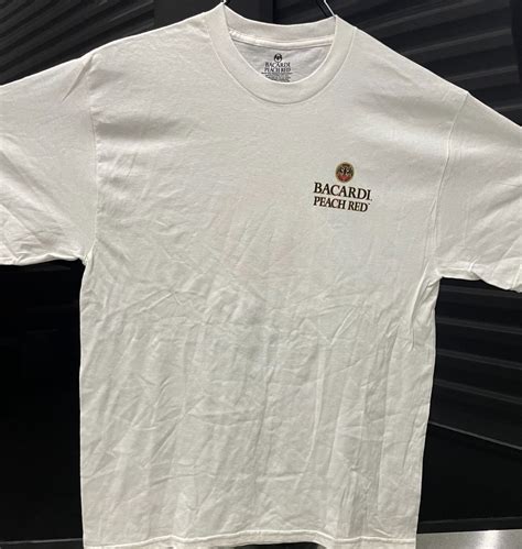 White bacardi shirt. Bacardi peach red mens shirt 100% cotton. | eBay