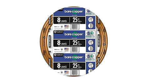 25 ft. 8-Gauge Solid SD Bare Copper Grounding Wire : Amazon.in: Home ...