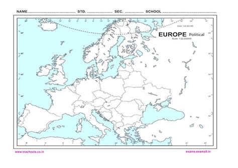 Political Map Of Europe Printable