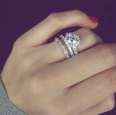BEAUTIFUL diamond ring stack! Diamond Engagement ring with mix and ...