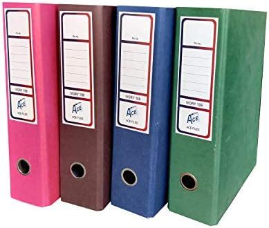 Ace Files Cardboard Lever Arch Box File (Multicolor, Pack of 4 ...