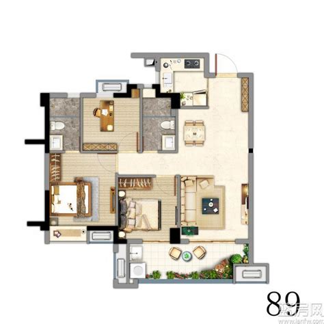 89平小三室一厅装修效果图，如何能够最有效的利用居住空间？-中国木业网
