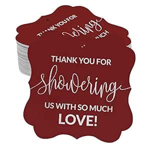 Inkdotpot Silver Foil Thank You Baby/Bridal Shower Tags Favor Bracket ...