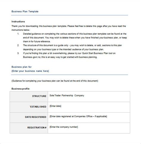 Free Sample Business Plan Template 的图像结果