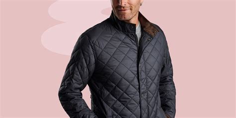 Mens quilted barbour style jackets online