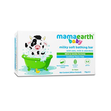 Mamaearth Milky Soft Bathing Bar For Babies - 75 g x 2 | Infused with ...