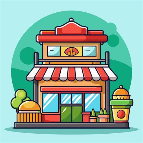 Sushi bar building icon vector retail and graphics | Premium AI ...